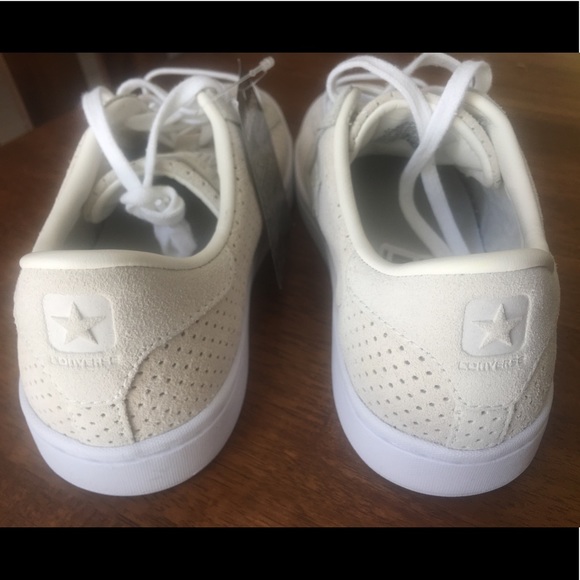 Leather CONVERSE ALL STAR Ivory NEW Sz 6.5 - Picture 4 of 8